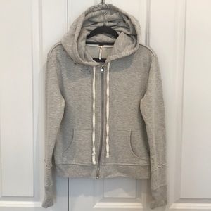 Free People Distressed Hooded Sweatshirt